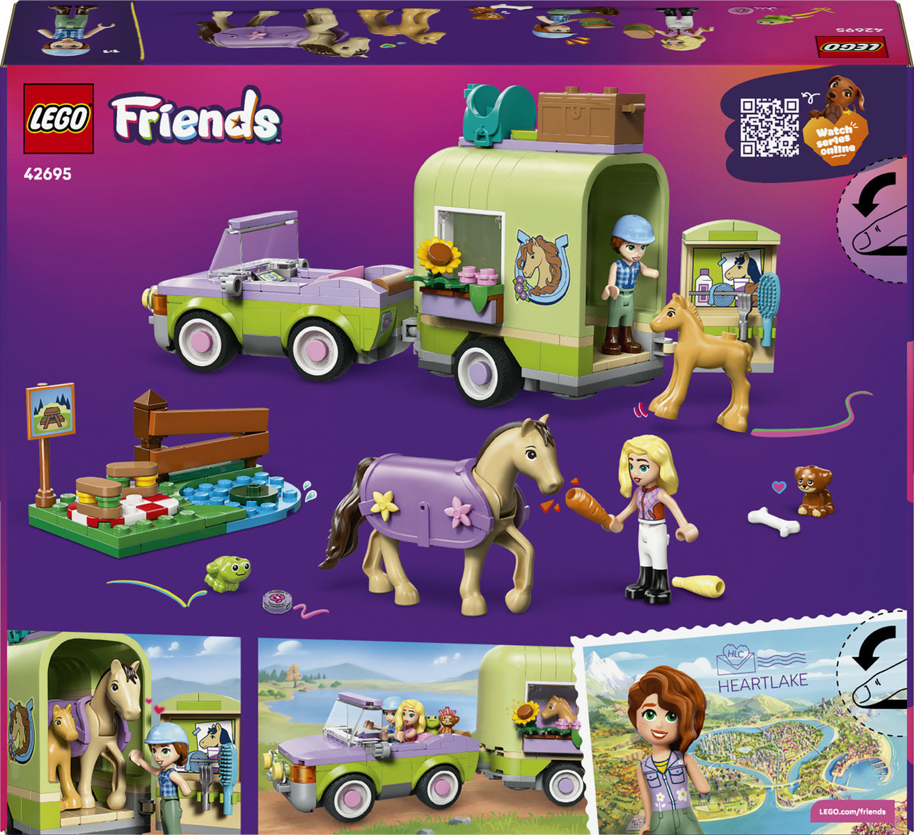 LEGO Friends Horse & Baby Foal Trailer Toy Set 42695