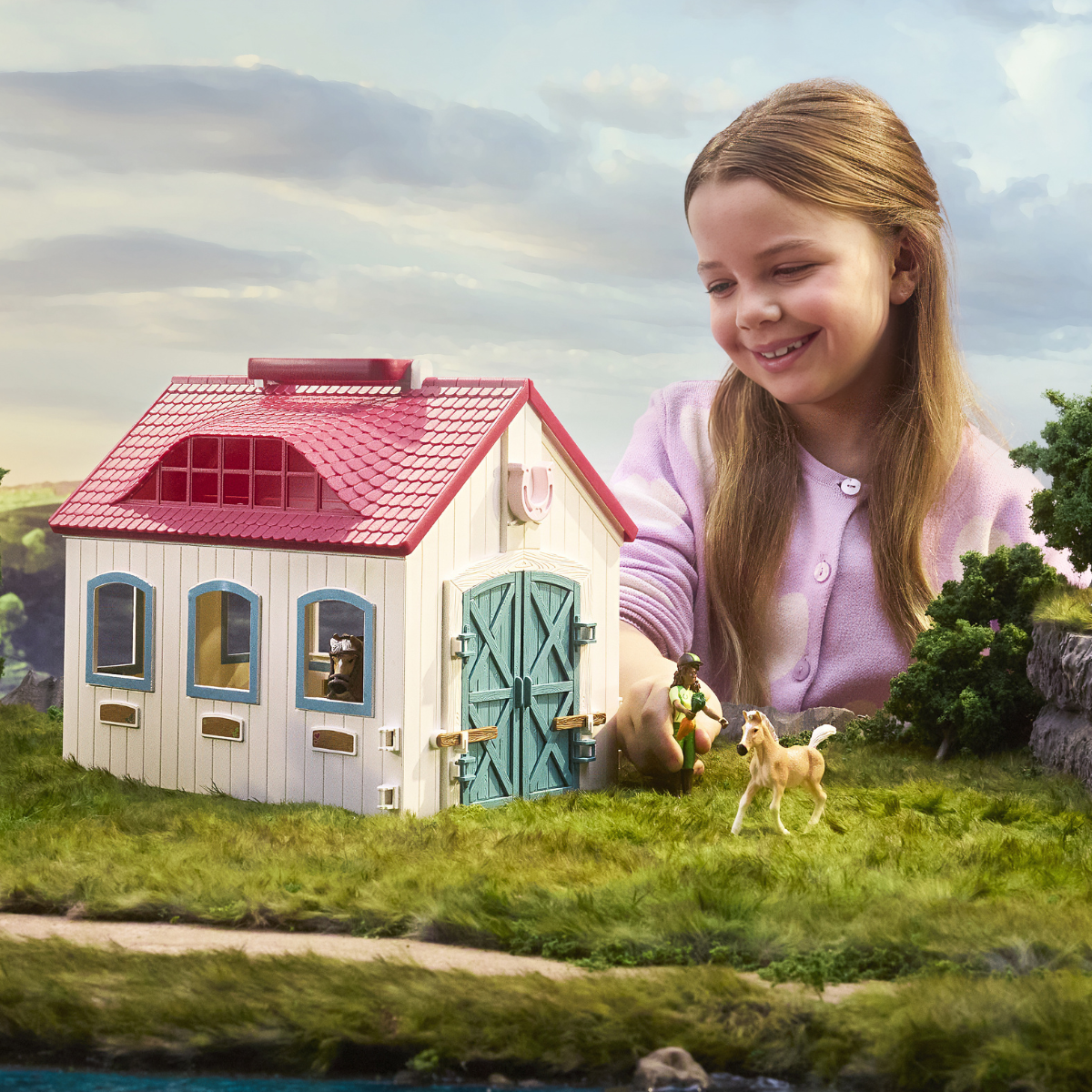 Schleich Horse Club Open Stable Little Horseshoe Playset