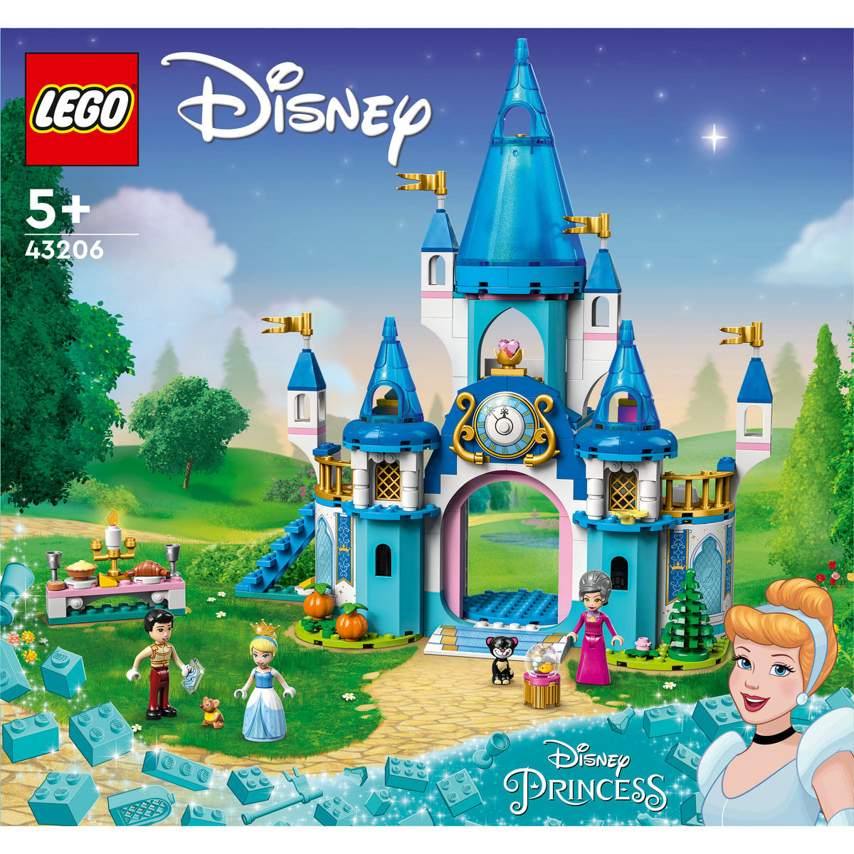 LEGO Disney Cinderella and Prince Charming's Castle 43206