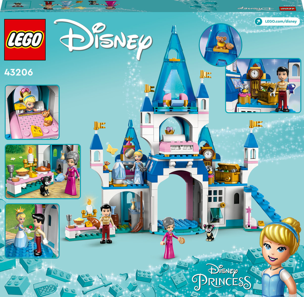 LEGO Disney Cinderella and Prince Charming's Castle 43206