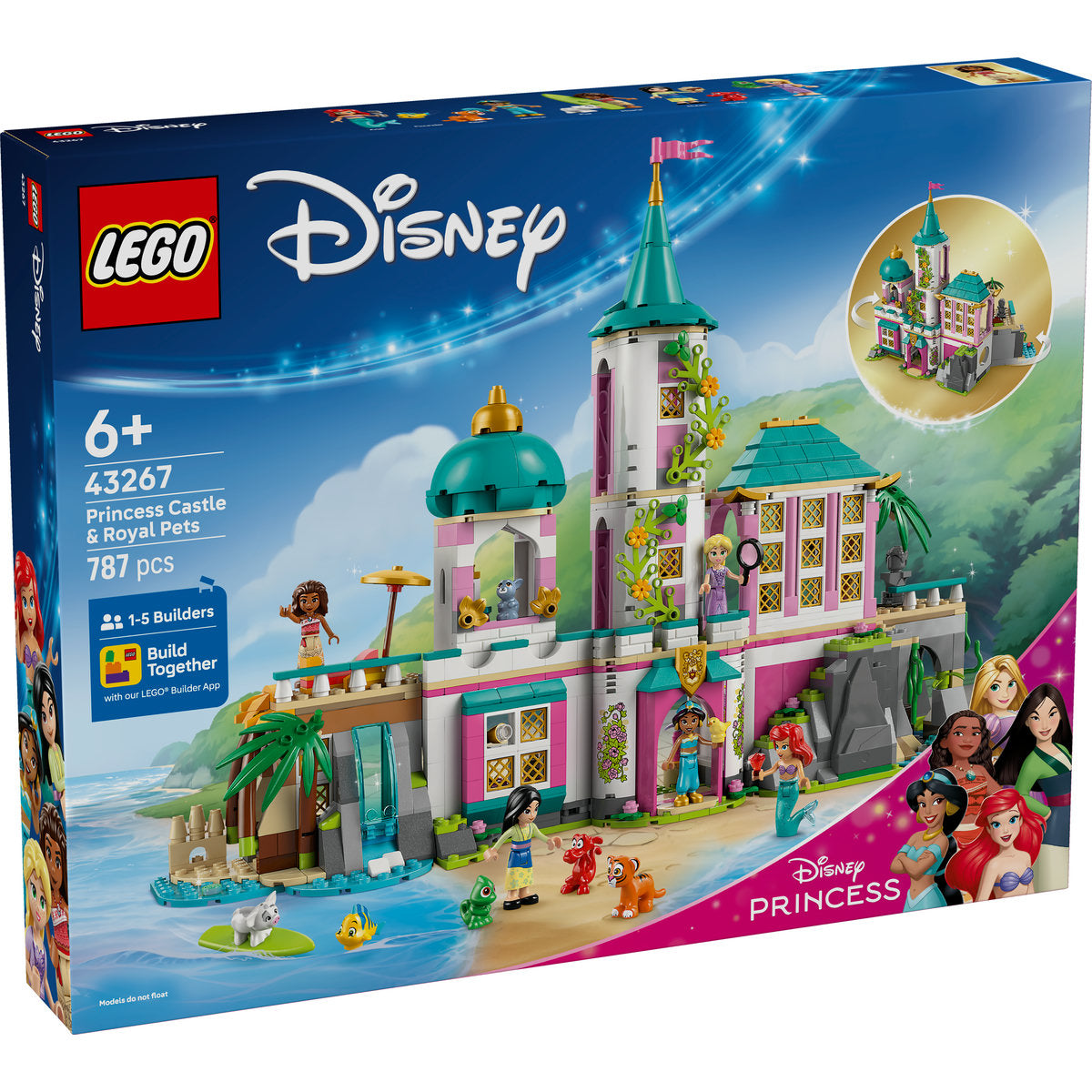 LEGO  Disney Princess Castle & Royal Pets Toy Building Playset 43267