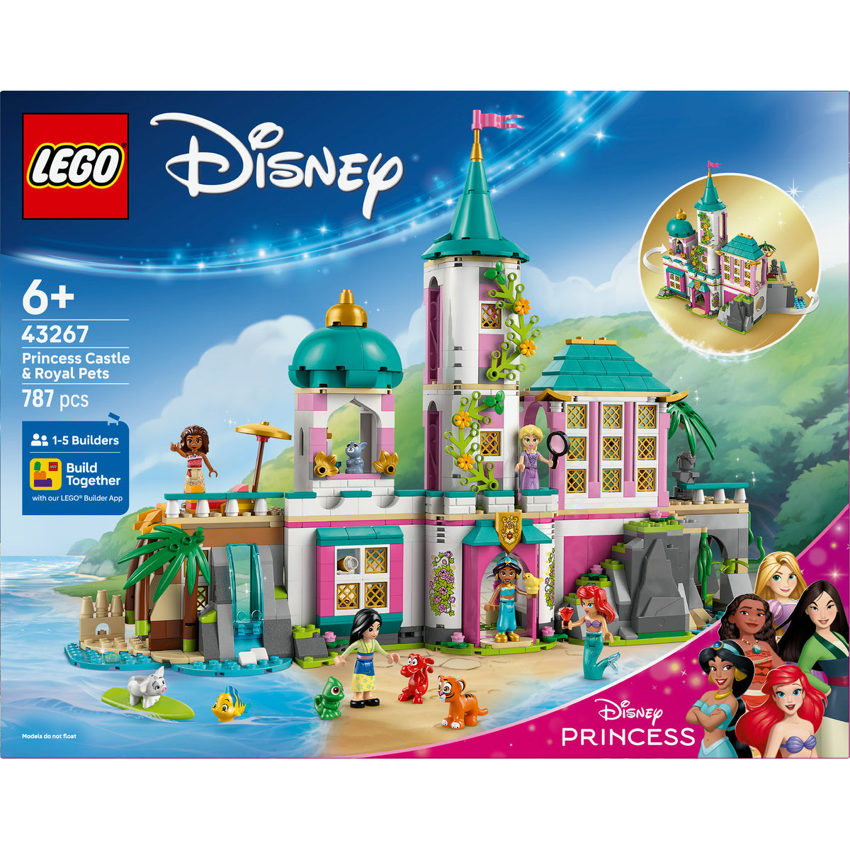 LEGO  Disney Princess Castle & Royal Pets Toy Building Playset 43267