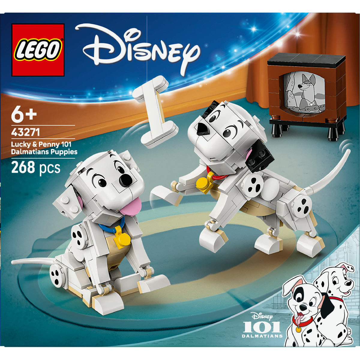 LEGO  Disney Lucky & Penny 101 Dalmatians Puppies Building Toy 43271