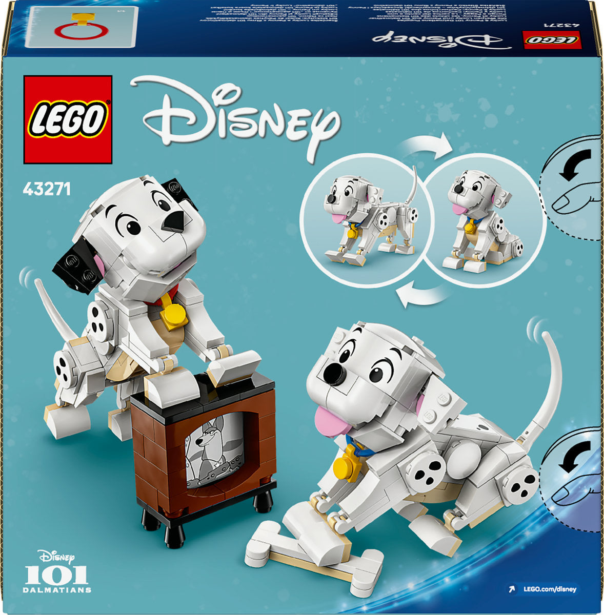 LEGO  Disney Lucky & Penny 101 Dalmatians Puppies Building Toy 43271
