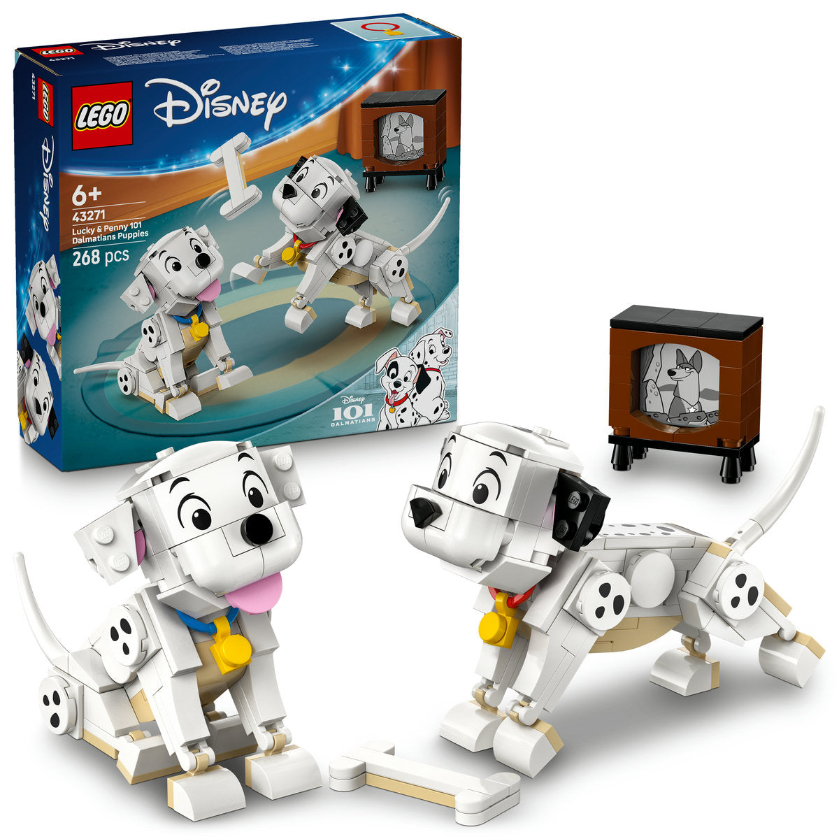 LEGO  Disney Lucky & Penny 101 Dalmatians Puppies Building Toy 43271