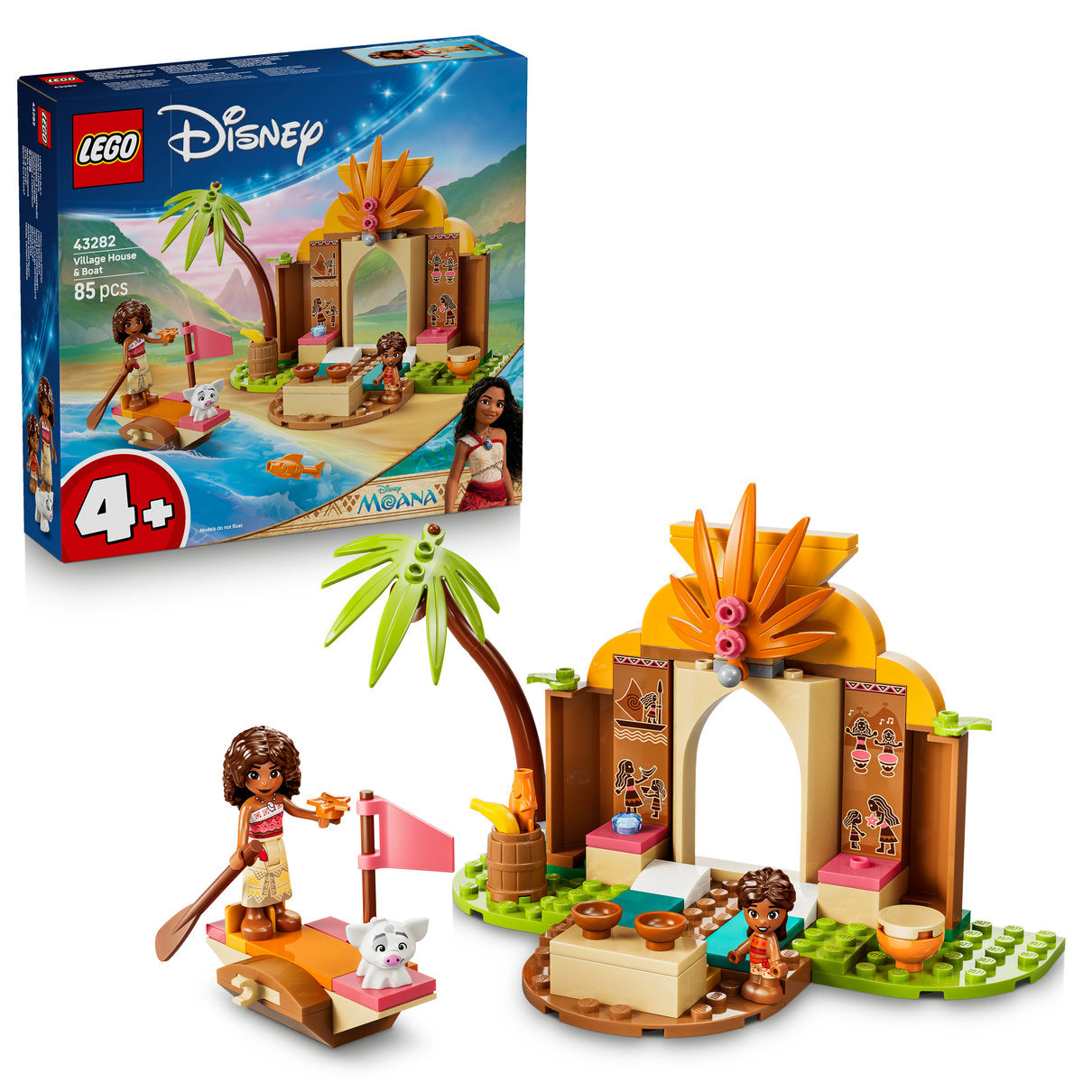 LEGO Disney Moana Village House and Boat Building Set 43282