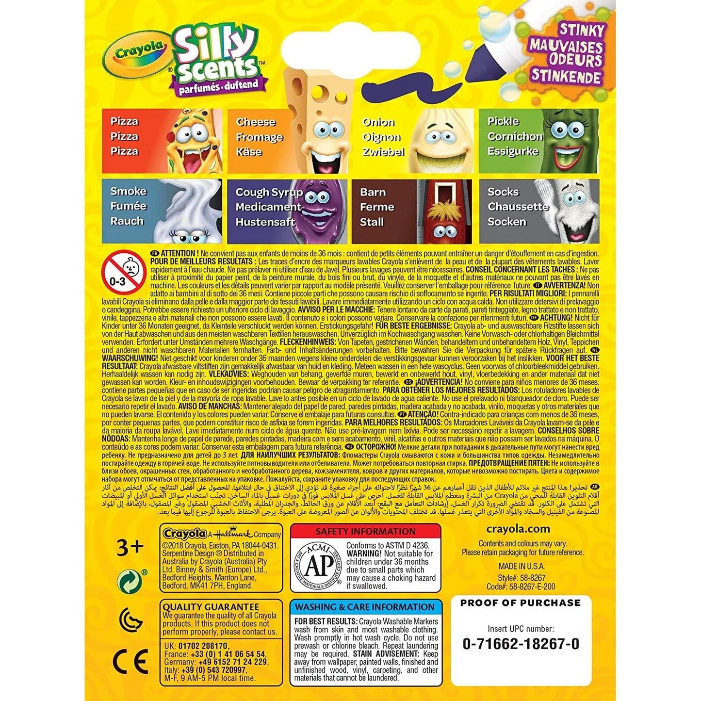 Crayola Silly Scents Stinky Scents Markers 8 Pack