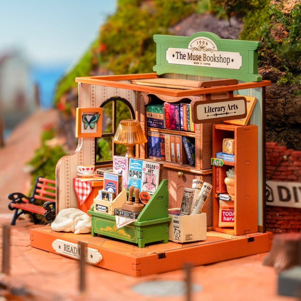 Rolife The Muse Bookshop DIY Book Nook Kit