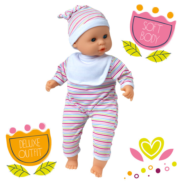 Dolls World Baby Babble 38cm Soft-Bodied Doll