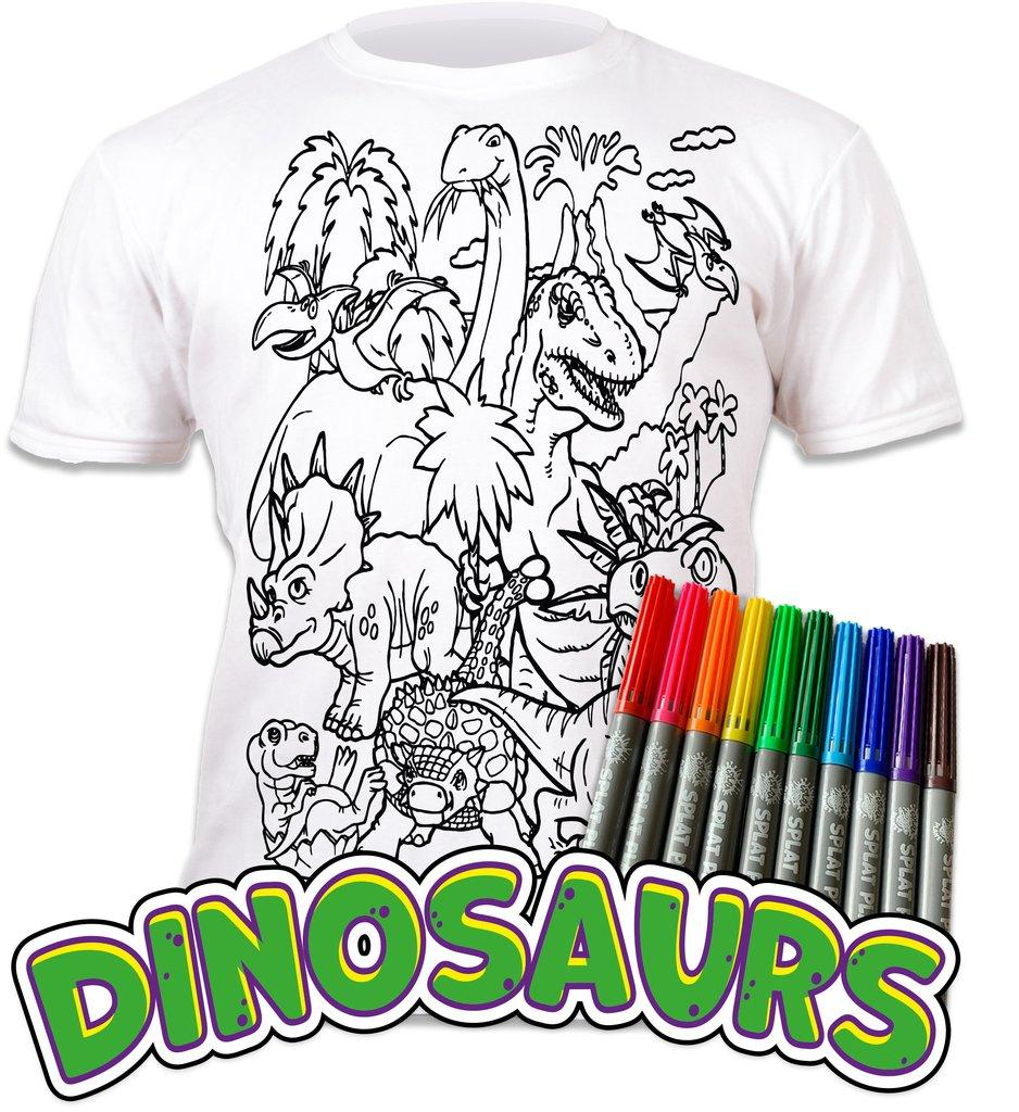 Dinosaur Colour In T-Shirts