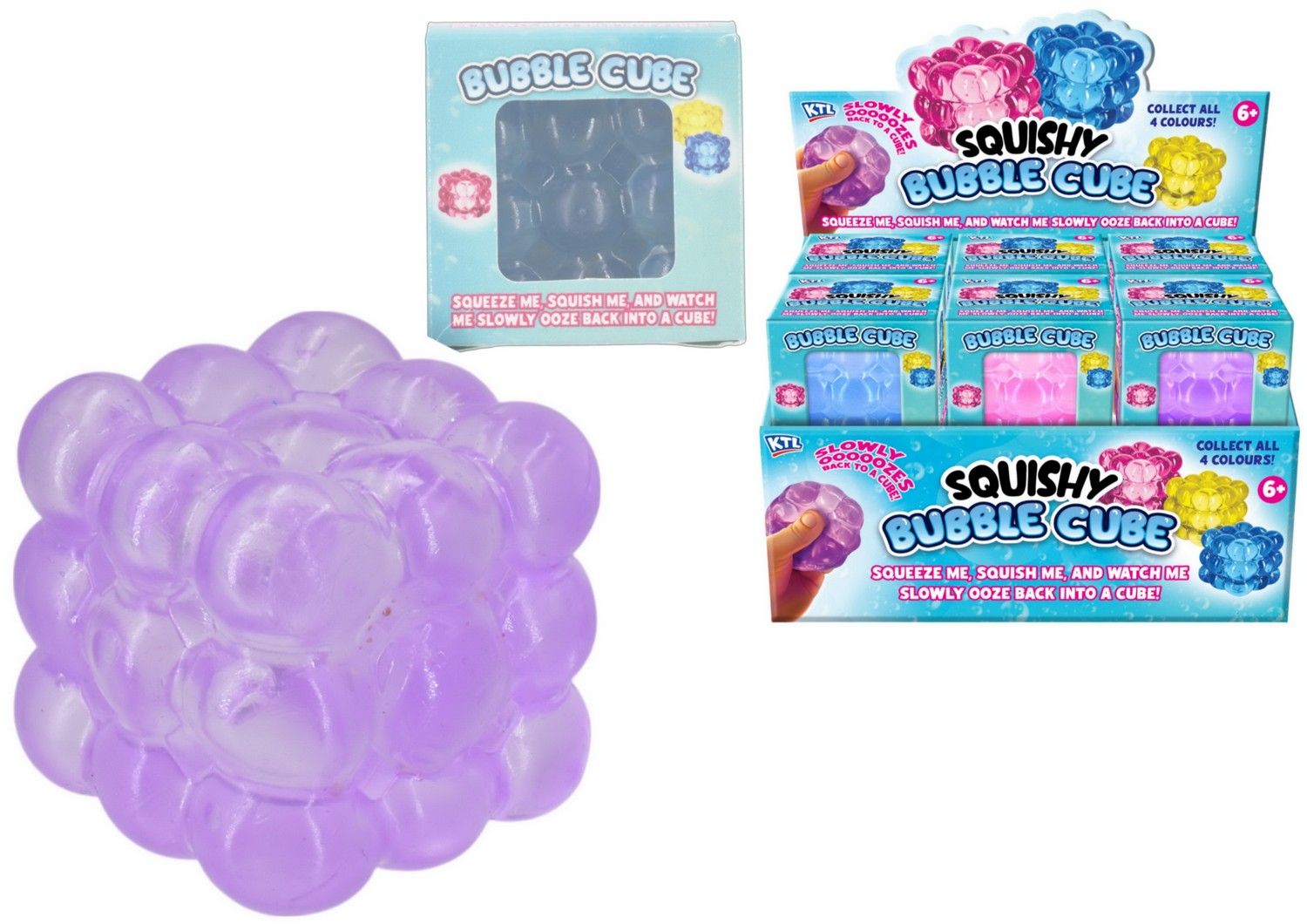 Squish Bubble Cube (4 Assorted Colours)