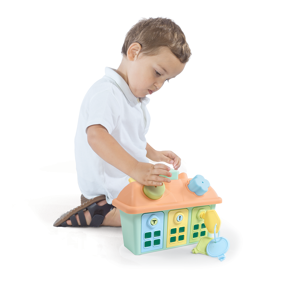 Shape Sorter Happy House With Lockable Doors