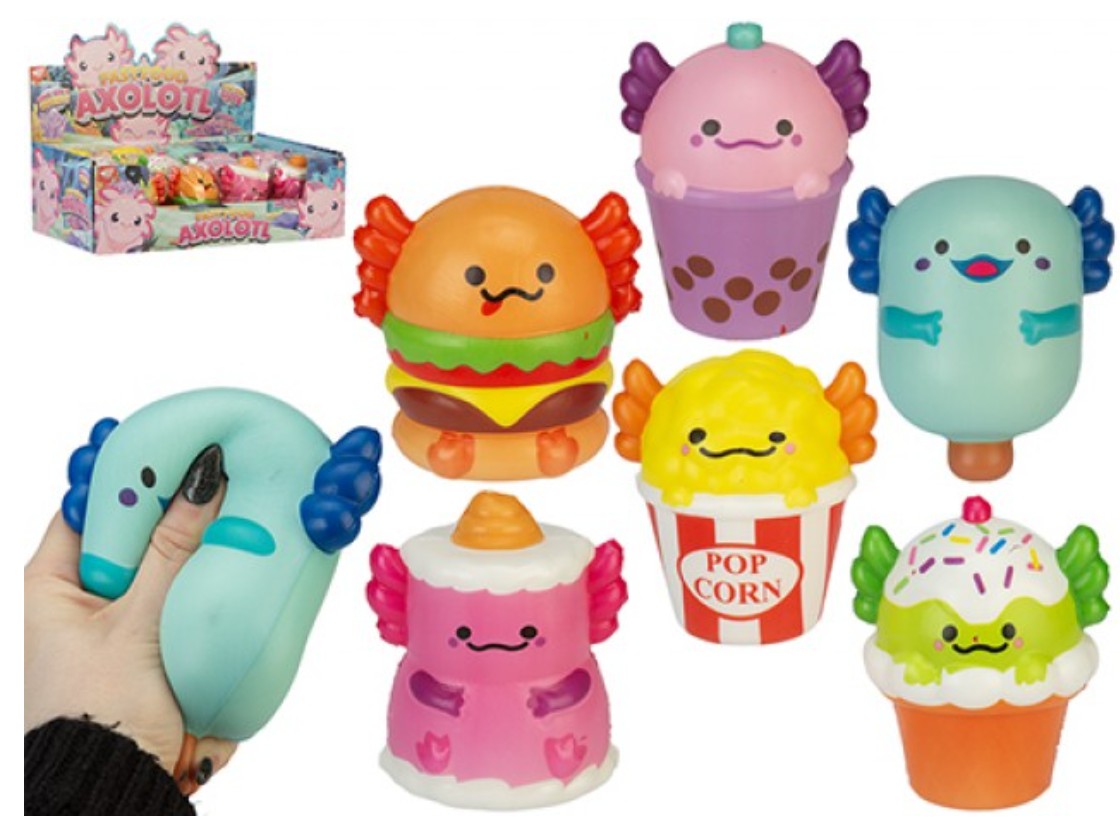 Fast Food Axolotl Squishy 11.5cm Fidget Toy Assortment
