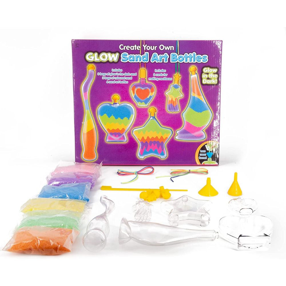 Glow In The Dark Sand & Bottle Art Set