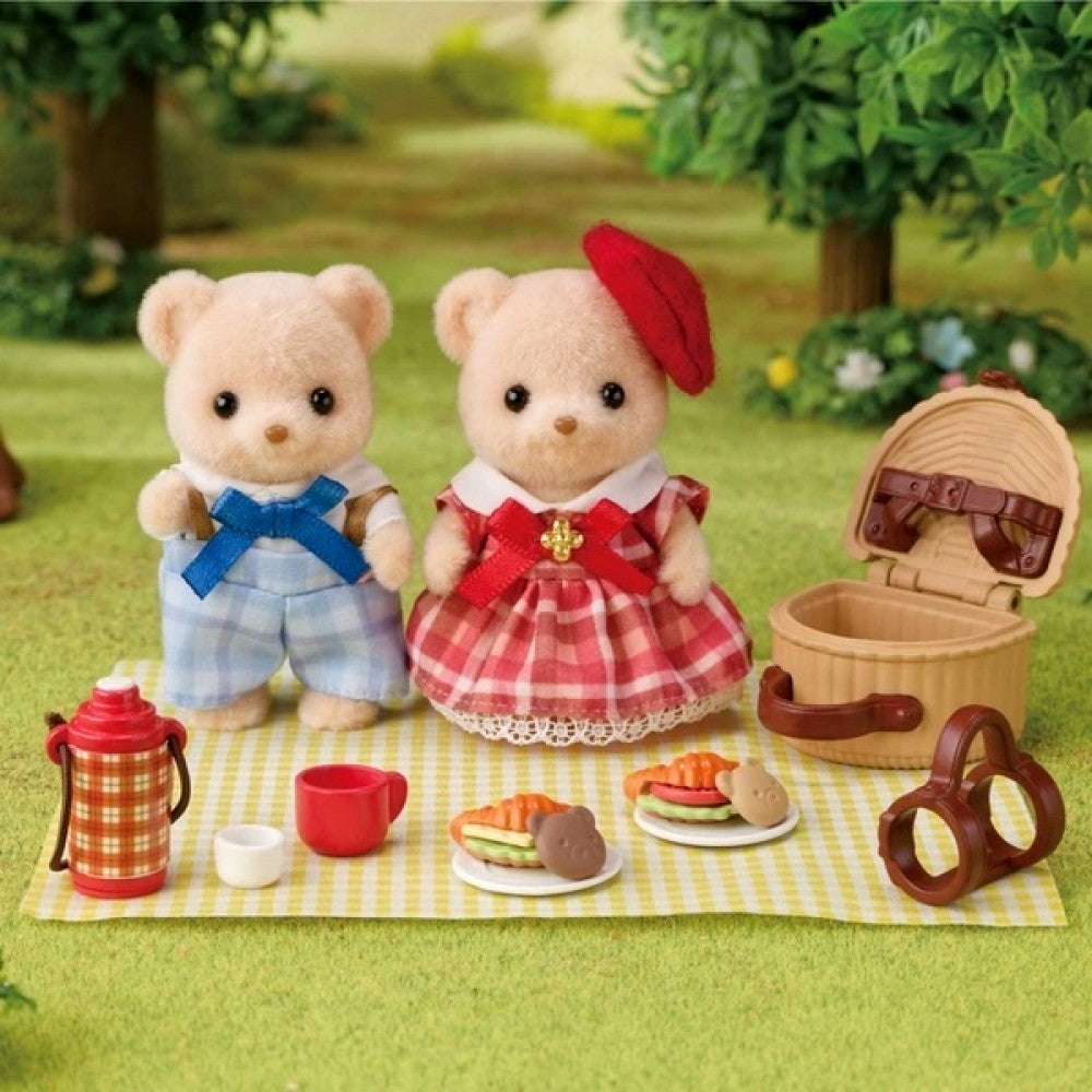 Sylvanian Families Biscuit Bear Sister & Brother - Delicious Picnic