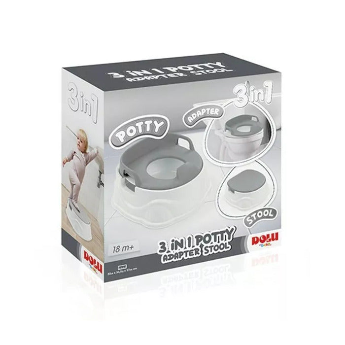 3 In 1 Potty /Adapter/Stool Grey