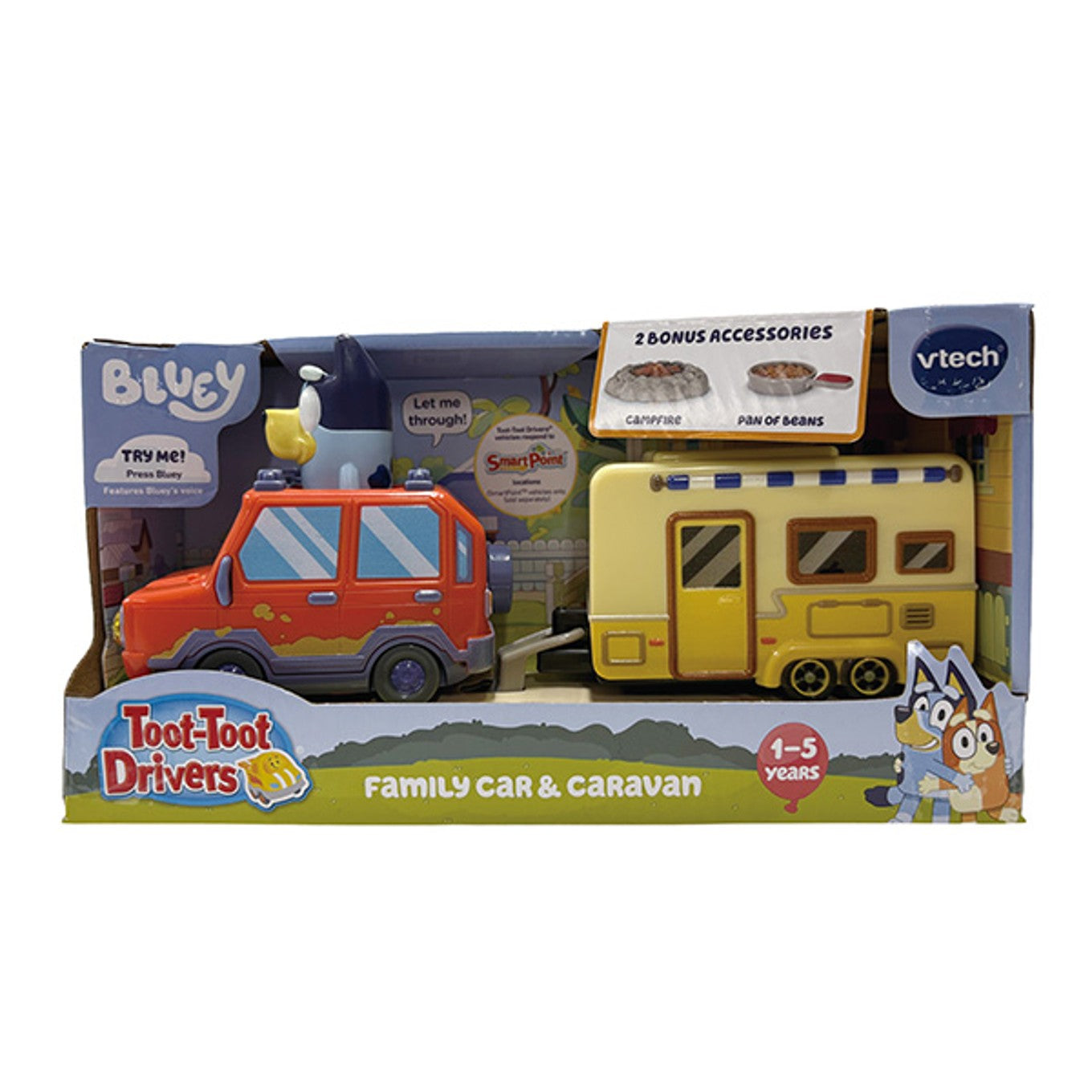 VTech Toot-Toot Drivers Bluey Family Car and Caravan Playset