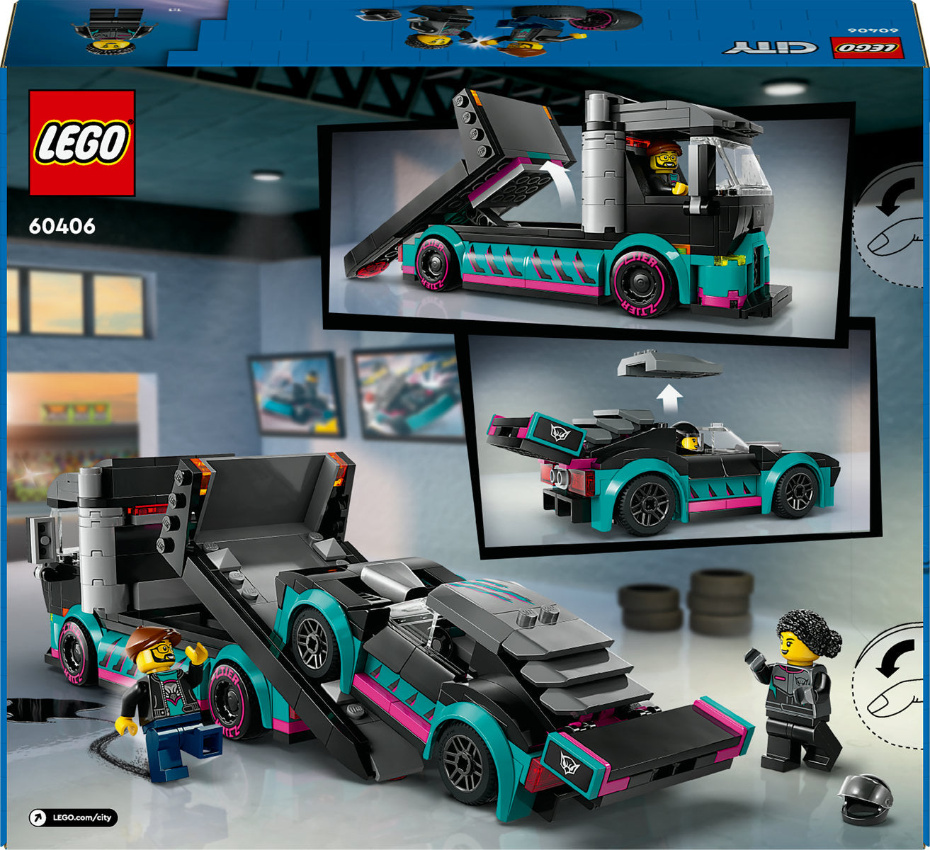 LEGO City Race Car and Car Carrier Truck 60406