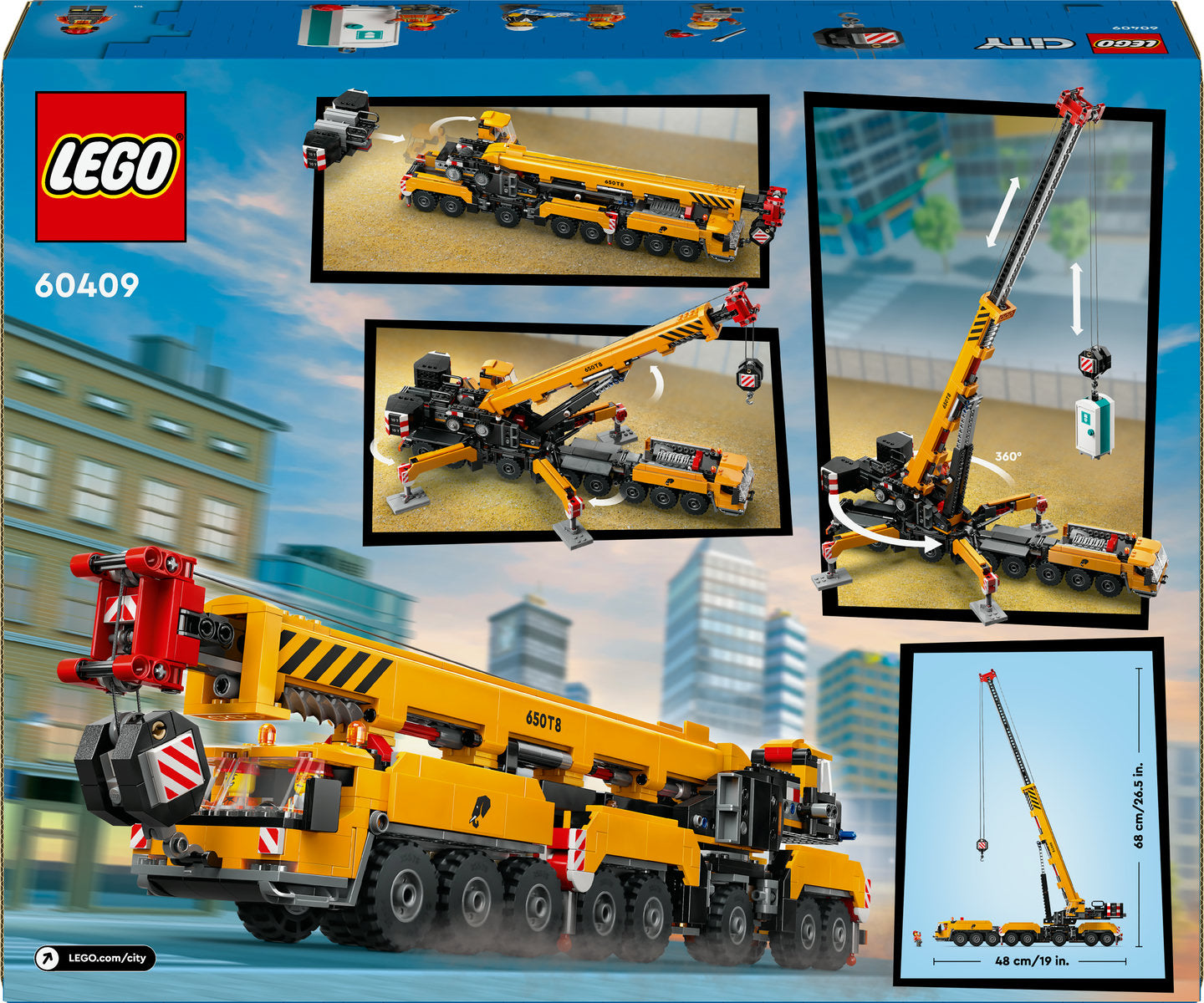 LEGO City Yellow Mobile Construction Crane Toy 60409