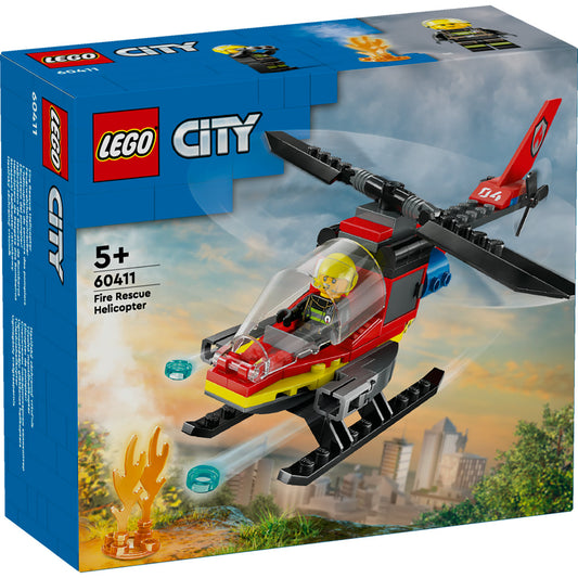 LEGO City Fire Rescue Helicopter Building Toy 60411 - Moons Toystore