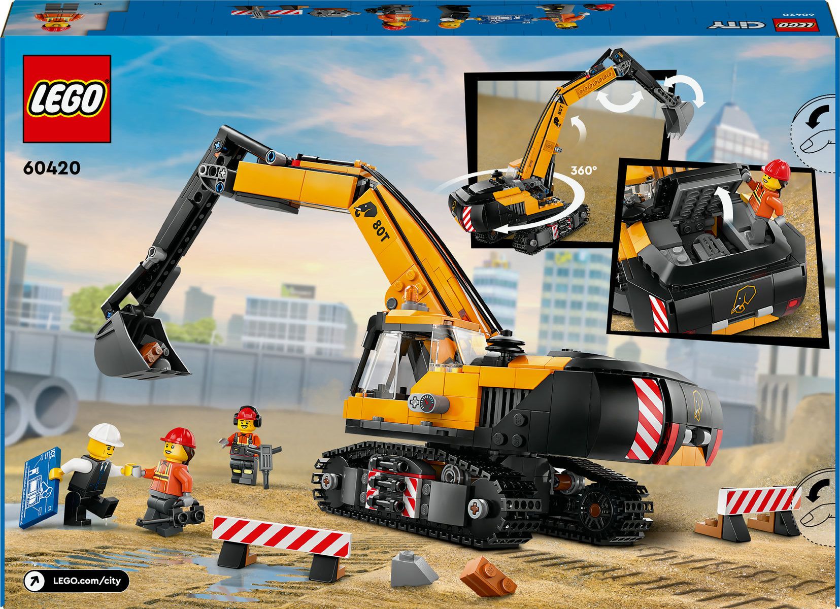 LEGO City Yellow Construction Excavator Toy 60420