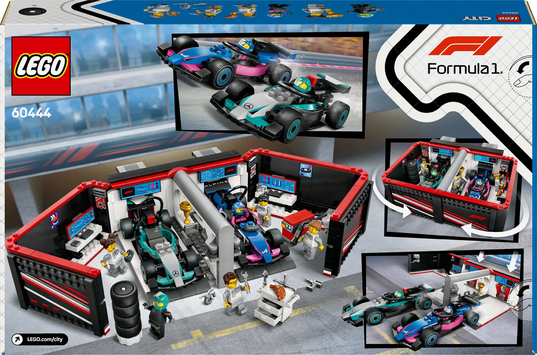 LEGO City F1 Garage & Mercedes-AMG & Alpine Cars 60444
