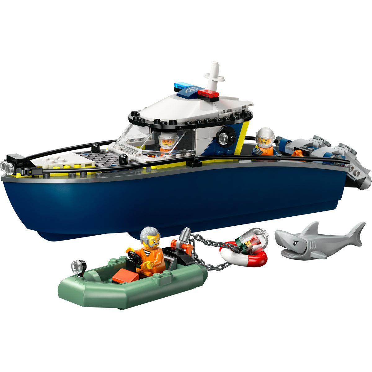LEGO City Police Boat Chase Toy with a Floatable Speedboat and Dinghy 60456