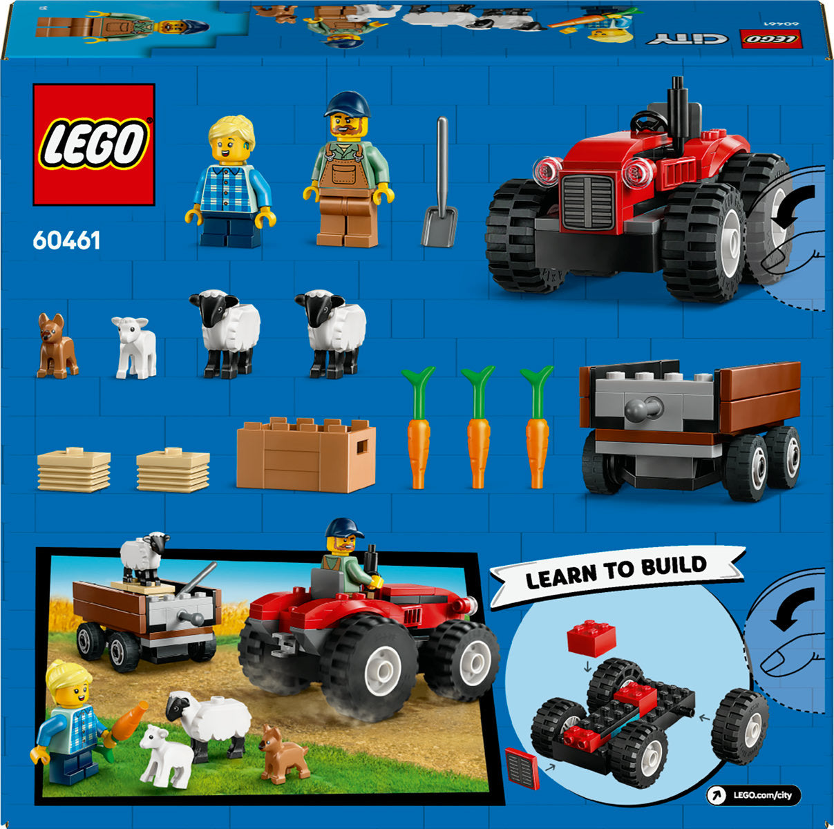 LEGO City Red Farm Tractor with Trailer & Sheep 60461
