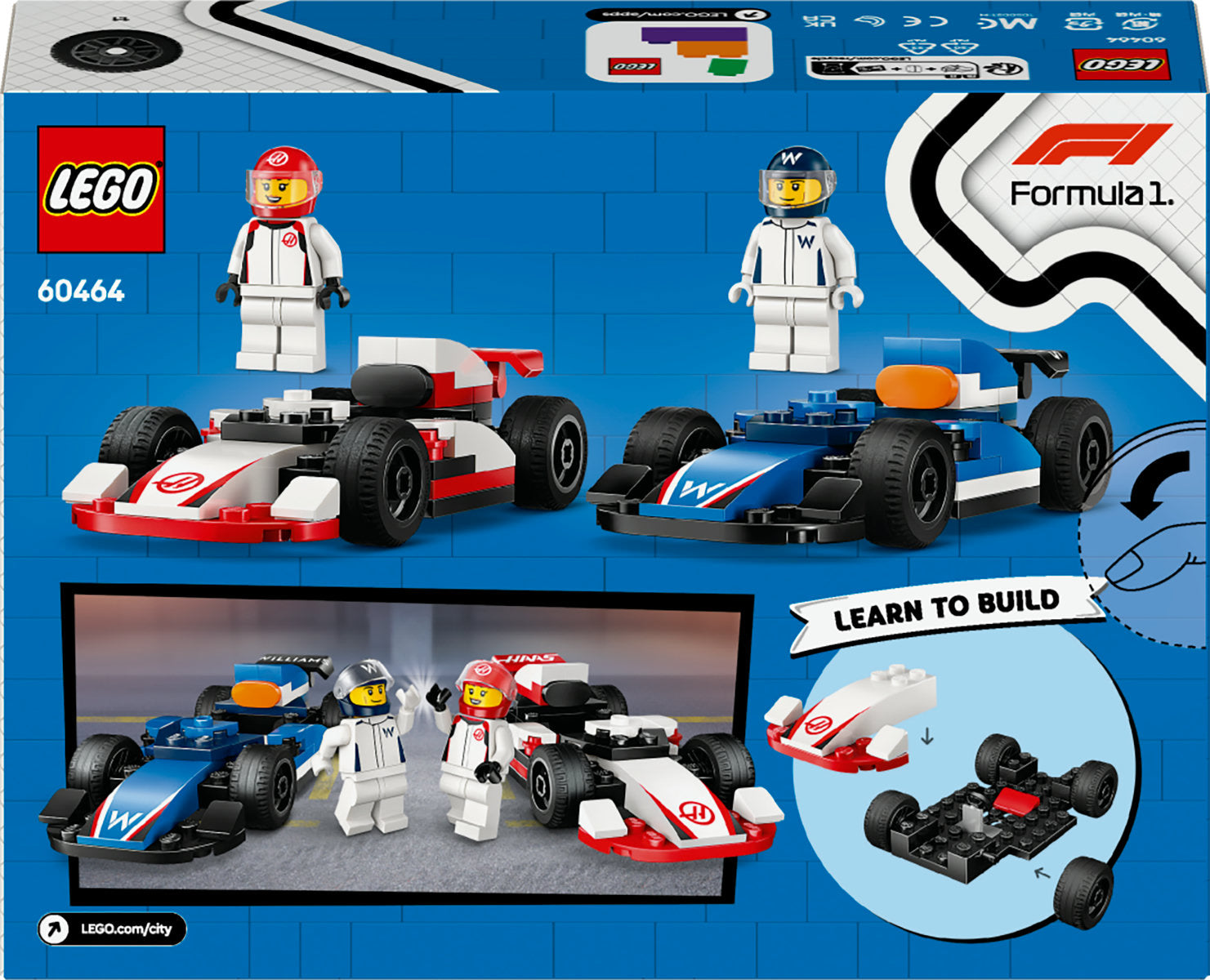 LEGO City F1 Williams Racing & Haas F1 Race Cars 60464
