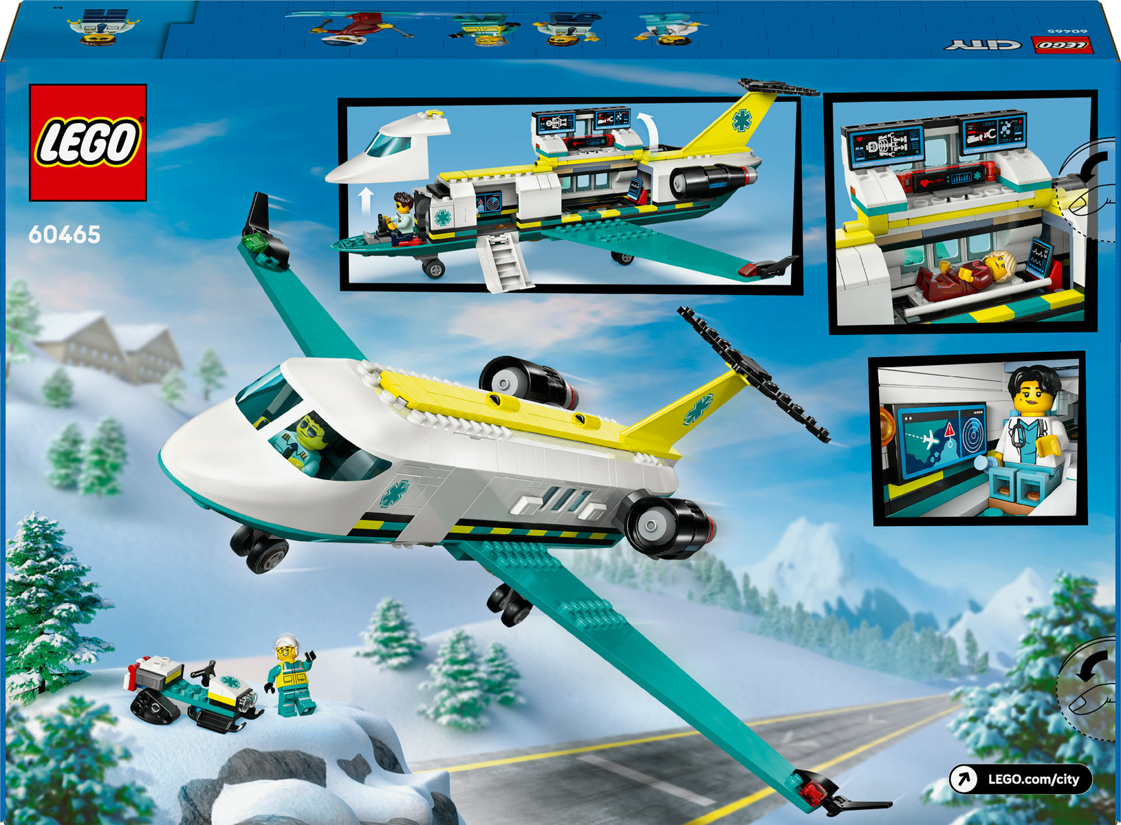 LEGO City Emergency Air Ambulance Plane, Airplane Toy Building Set 60465