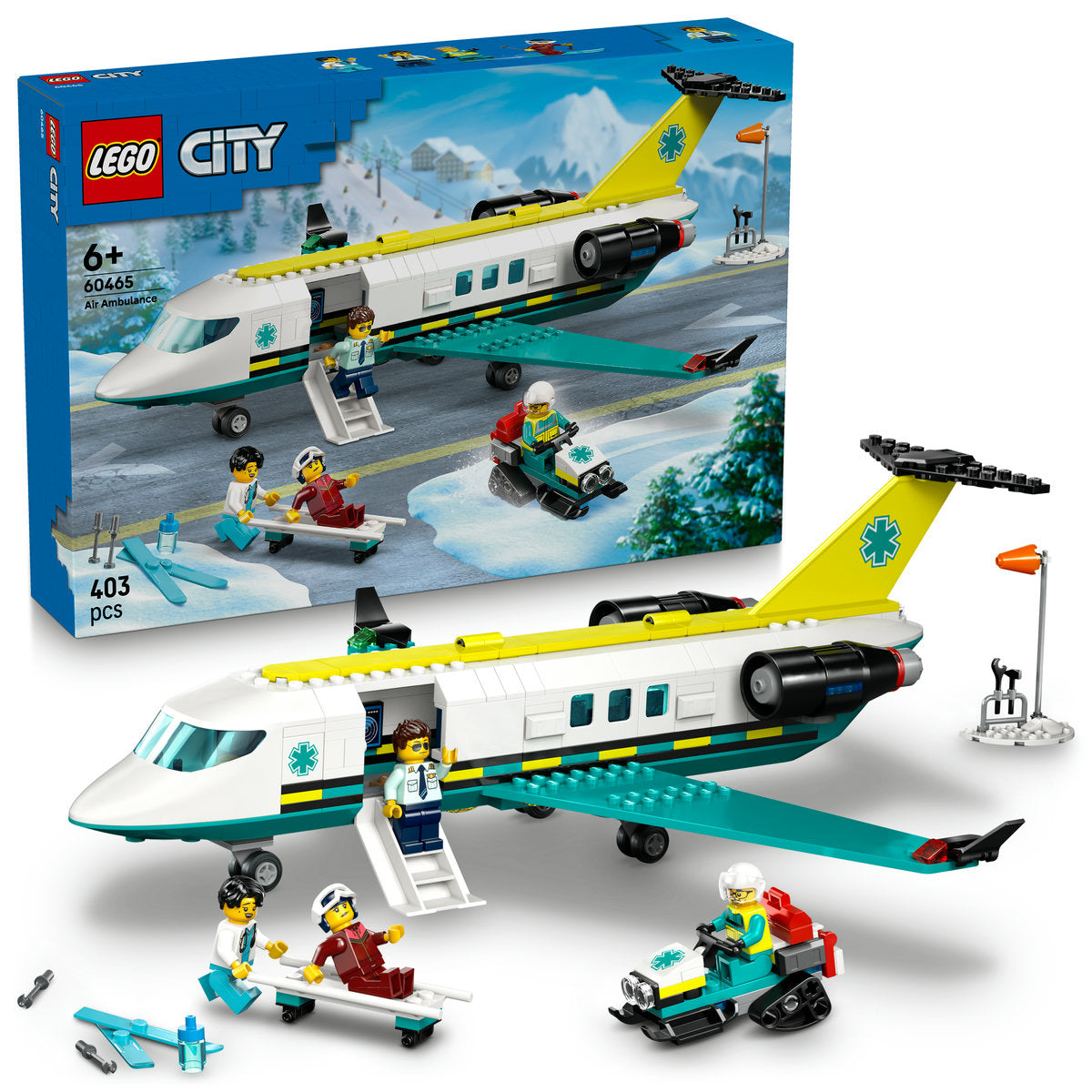 LEGO City Emergency Air Ambulance Plane, Airplane Toy Building Set 60465