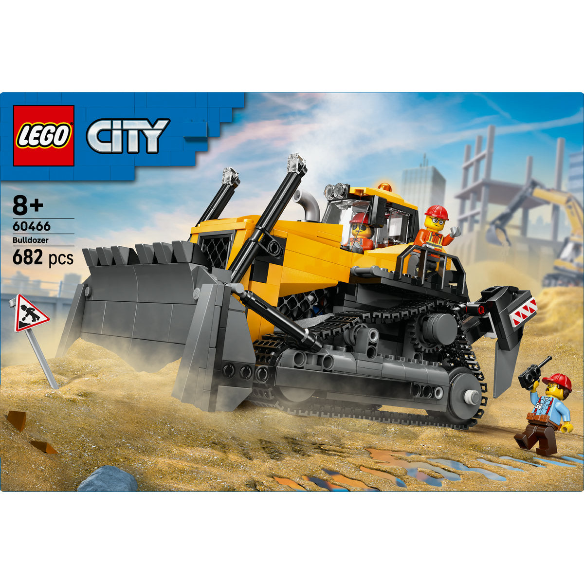 LEGO City Yellow Bulldozer Construction Site Building Toy Playset 60466