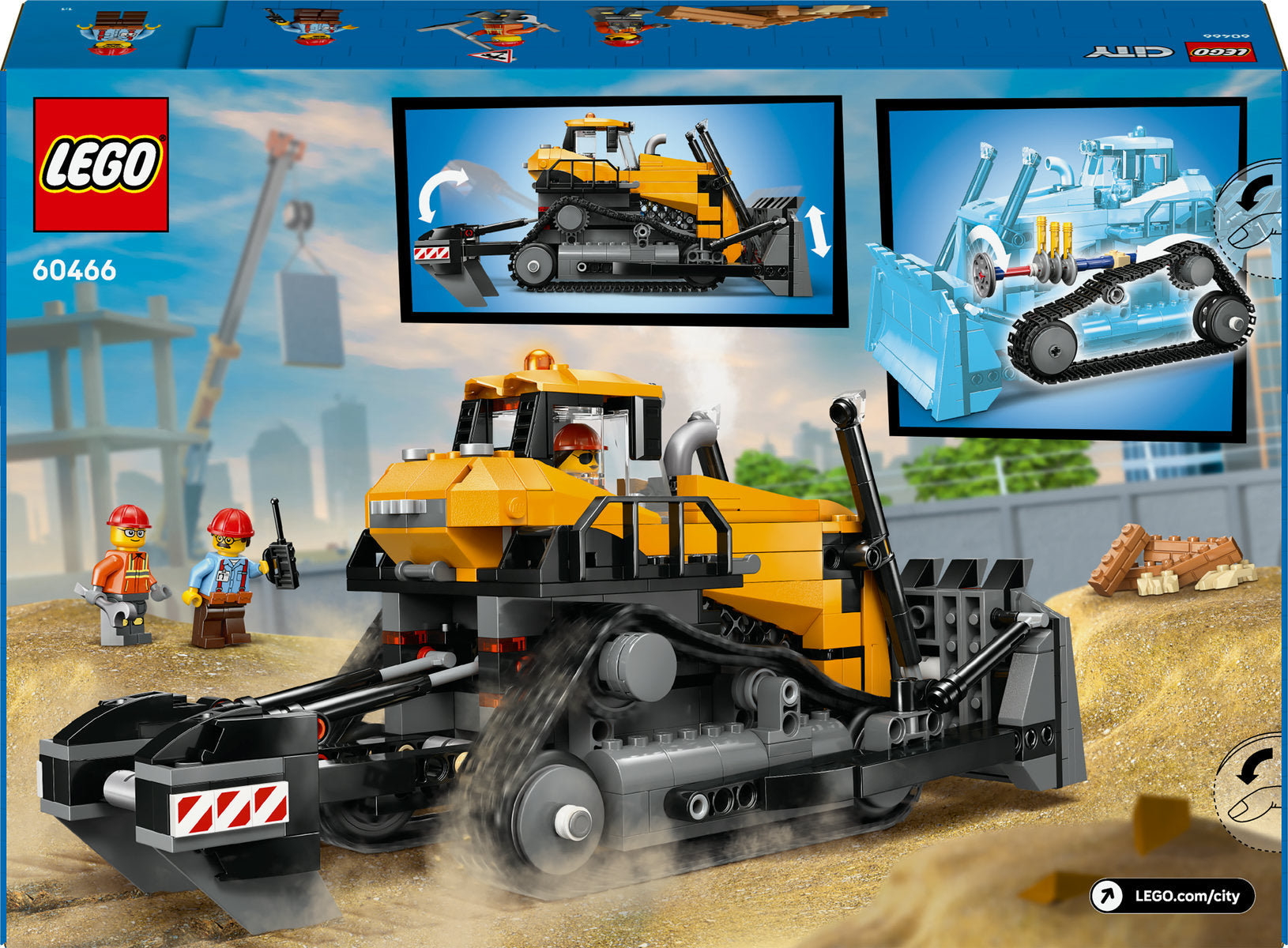 LEGO City Yellow Bulldozer Construction Site Building Toy Playset 60466