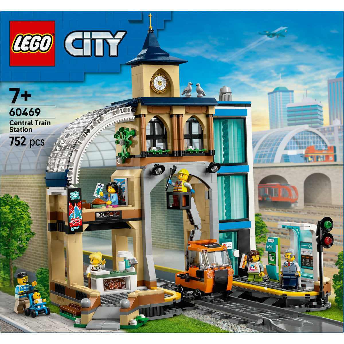 LEGO City Central Train Station Set for Fans of Construction Toys 60469