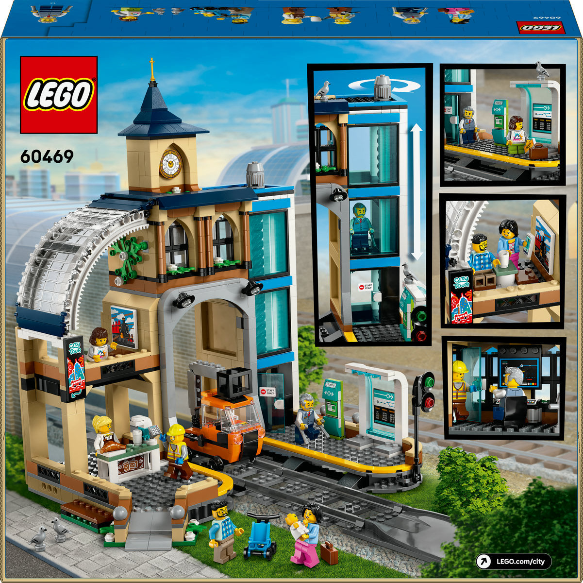 LEGO City Central Train Station Set for Fans of Construction Toys 60469