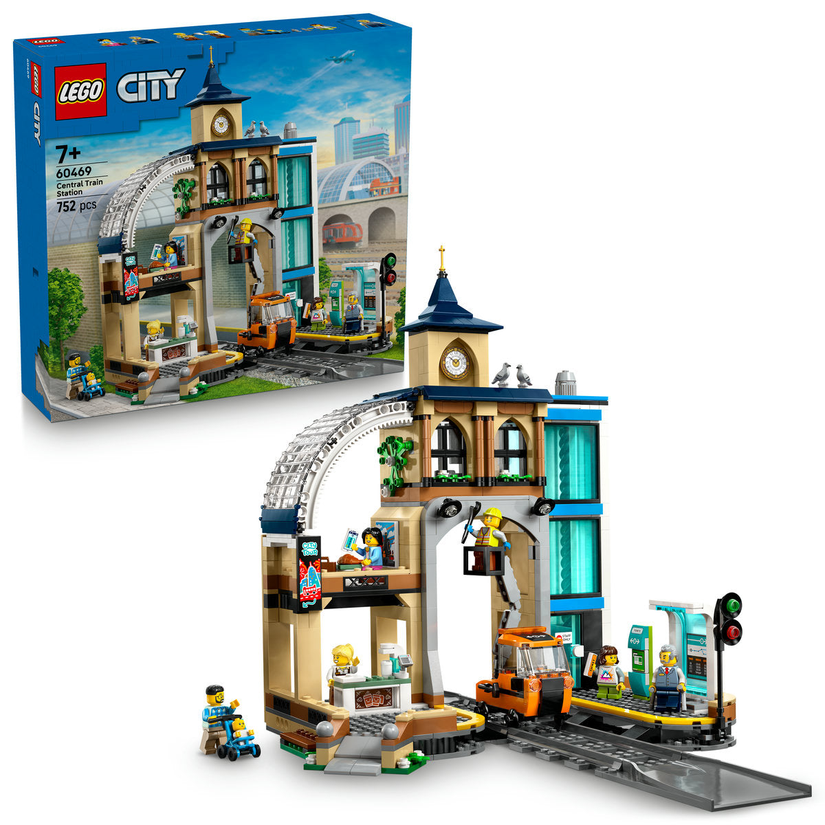 LEGO City Central Train Station Set for Fans of Construction Toys 60469