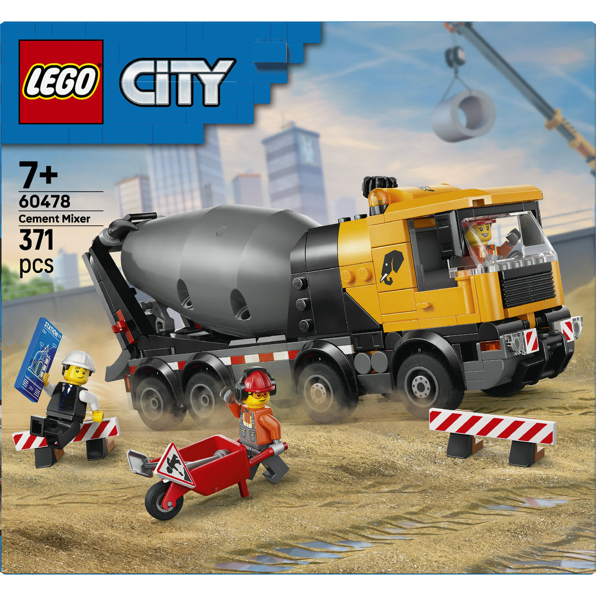 LEGO City Cement Mixer Truck Construction Toy 60478