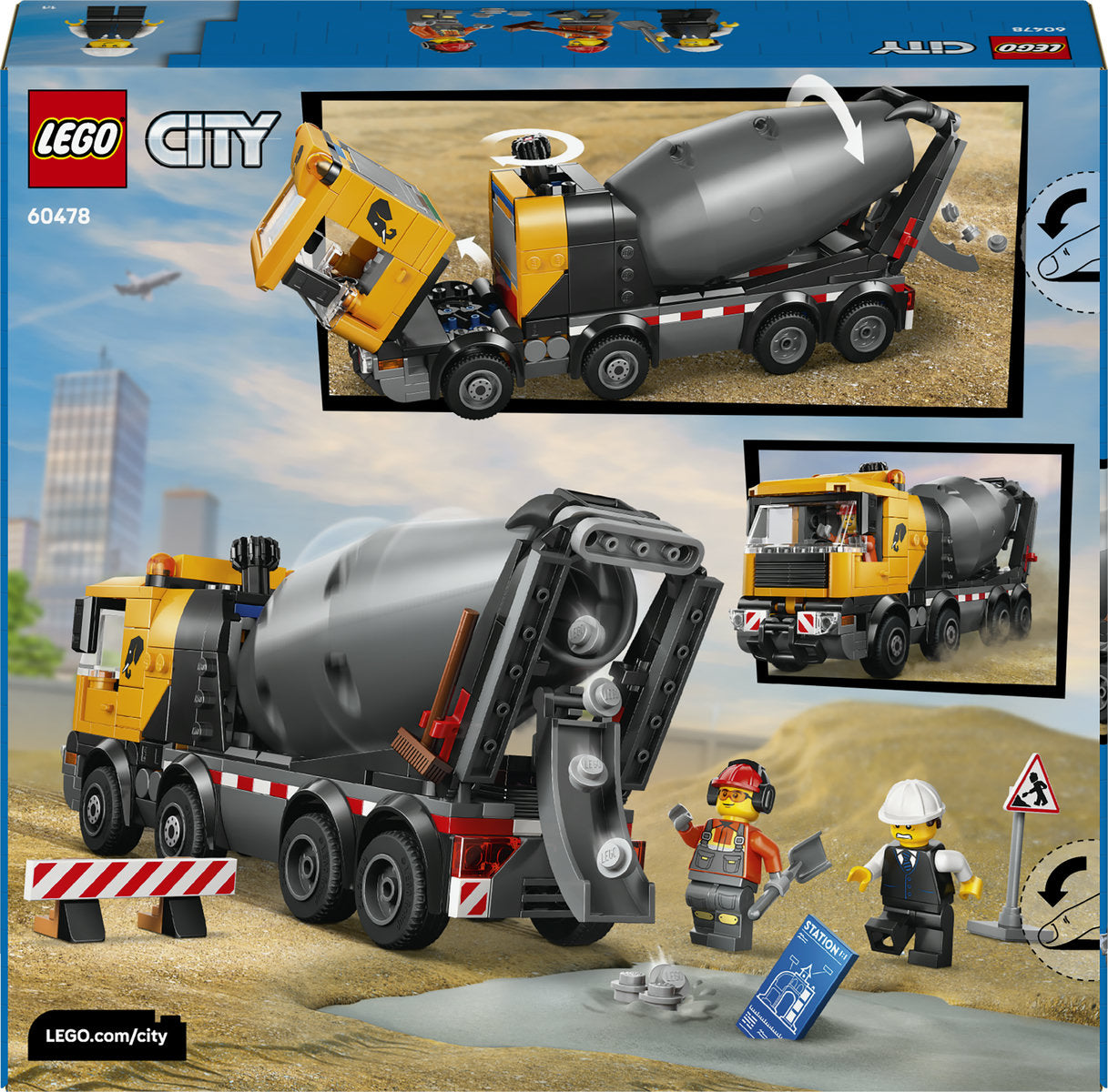 LEGO City Cement Mixer Truck Construction Toy 60478