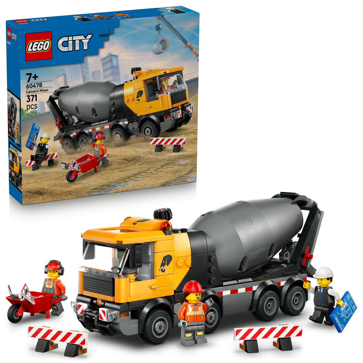 LEGO City Cement Mixer Truck Construction Toy 60478