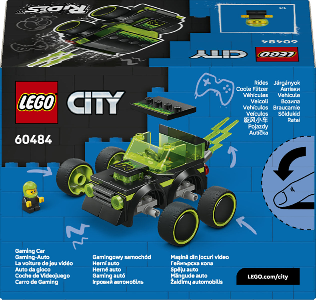 LEGO City Rides – Gaming Race Car Toy for Kids 60484