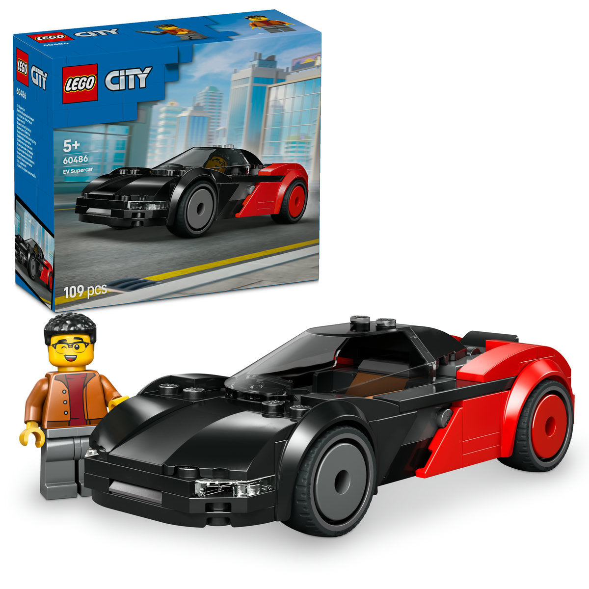 LEGO City EV Supercar Toy - Car Model Kit 60486