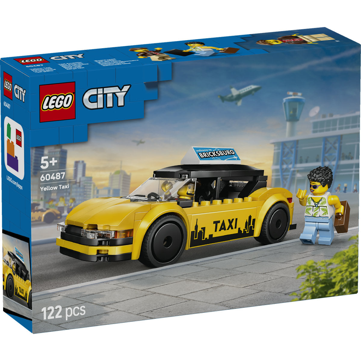 LEGO City Yellow Taxi Toy - Model Car Kit 60487