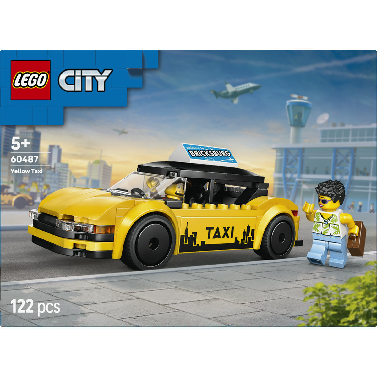 LEGO City Yellow Taxi Toy - Model Car Kit 60487