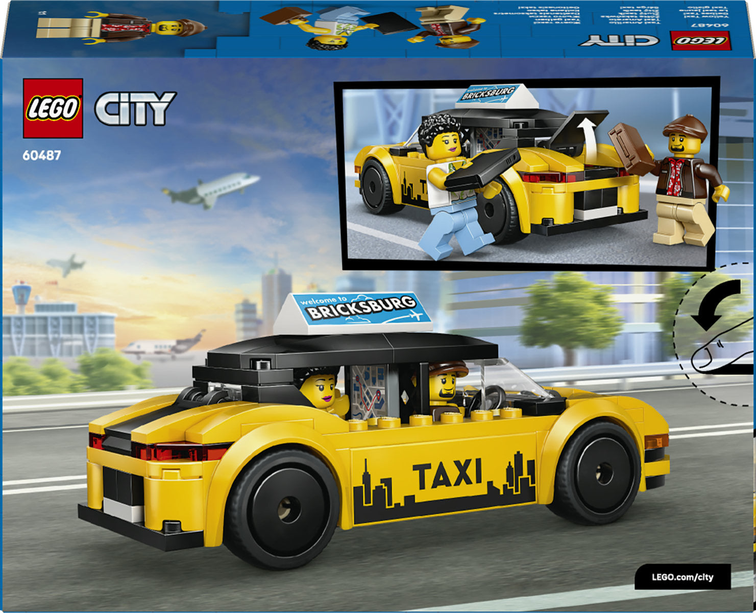 LEGO City Yellow Taxi Toy - Model Car Kit 60487