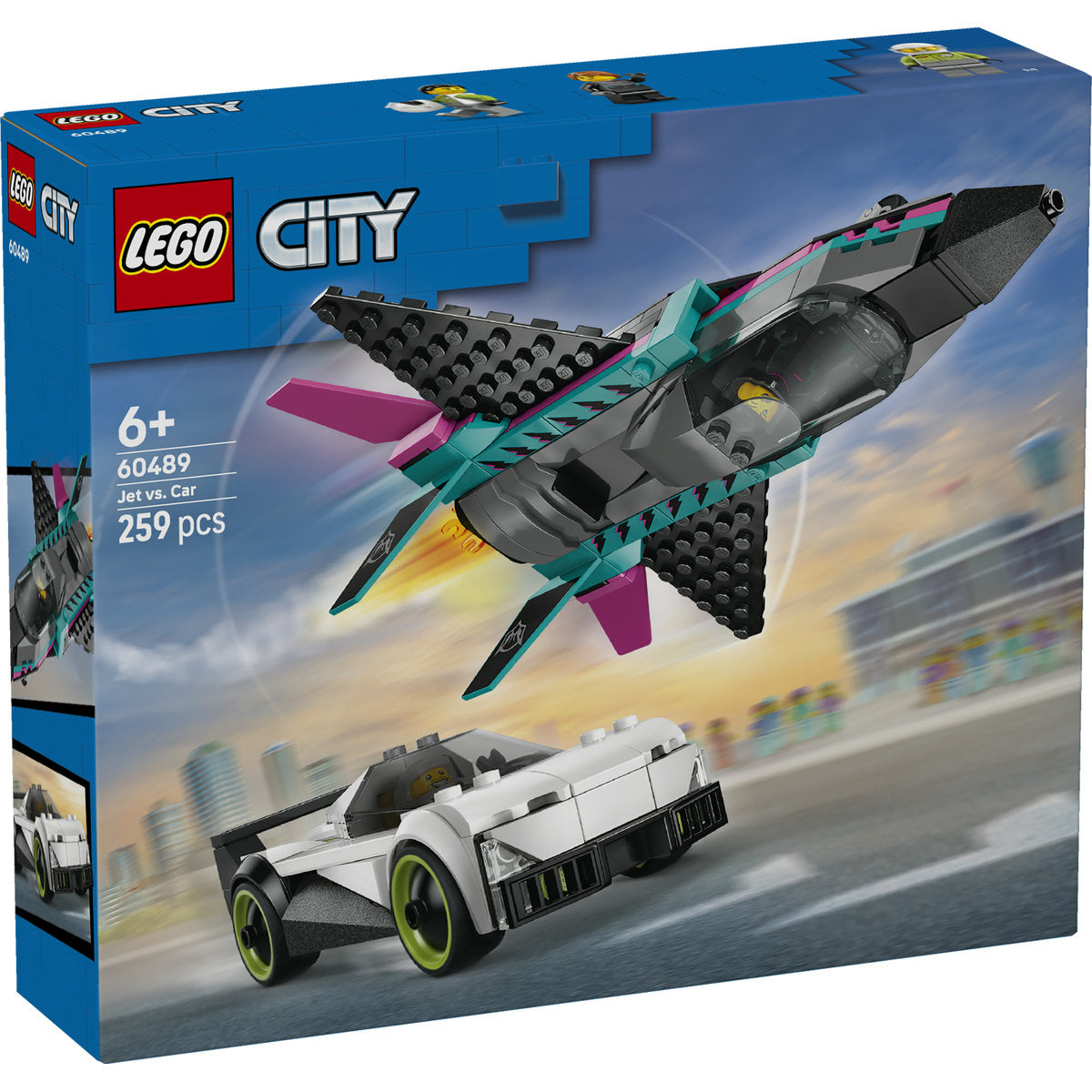 LEGO City Jet vs. Car Toy – Vehicle Model Kit 60489