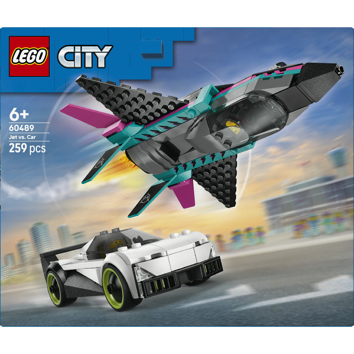 LEGO City Jet vs. Car Toy – Vehicle Model Kit 60489