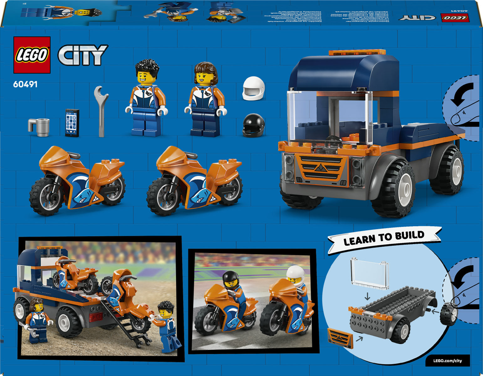 LEGO City Motorcycle Transporter Truck Toy 60491