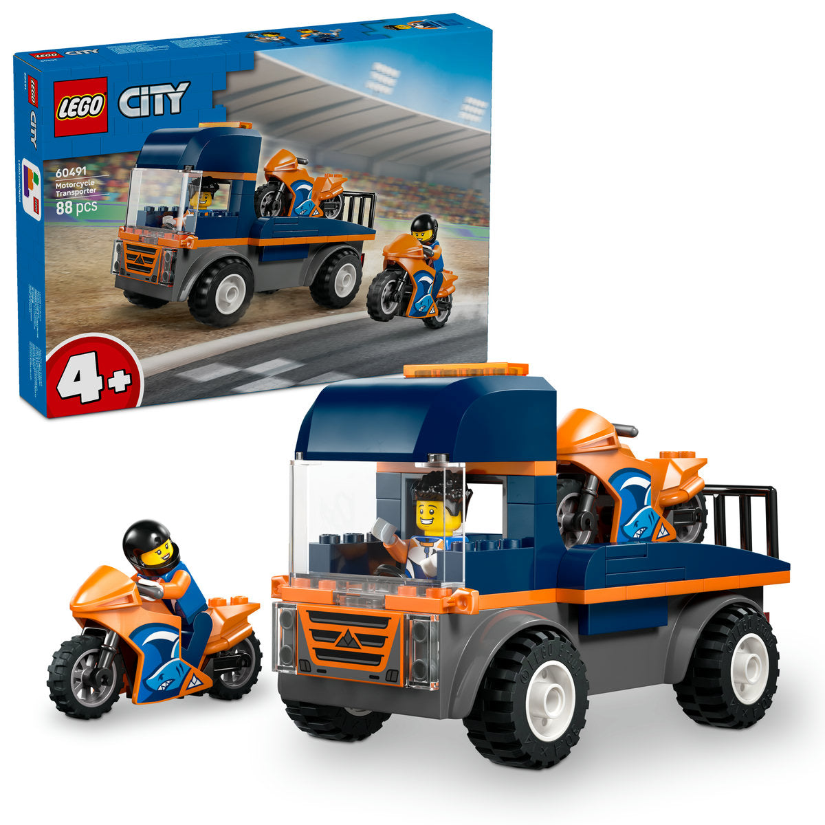 LEGO City Motorcycle Transporter Truck Toy 60491