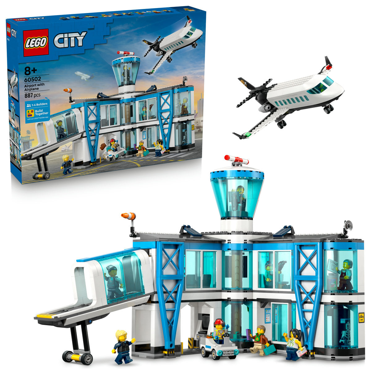 LEGO City Airport with Airplane Toy Model Kit 60502
