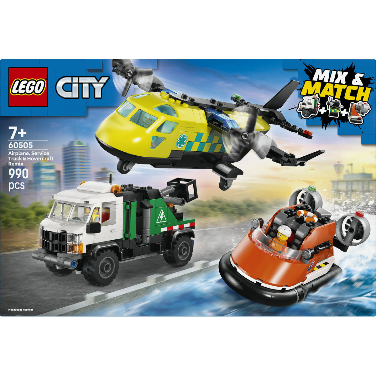 LEGO City Airplane, Service Truck & Hovercraft Remix 60505